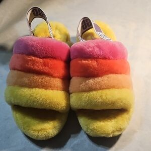 Colorful UGG Fuzzy Slippers NWOT